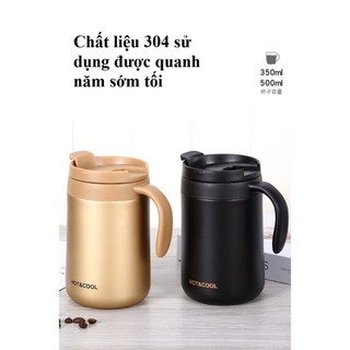 Ca giữ nhiệt 500ml Hot&Cool inox 304 , ly giữ nhiệt có nắp đậy kín 2 lớp giữ nhiệt cao cấp