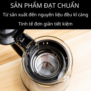Bình pha trà thuỷ tinh có lõi lọc dung tích 1400ml , bình nước thủy tinh có lõi lọc trà inox nắp đậy và quai cầm chống n
