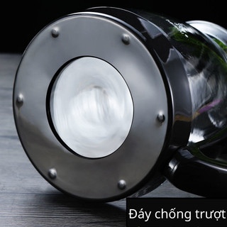 Bình pha trà thuỷ tinh có lõi lọc dung tích 1400ml , bình nước thủy tinh có lõi lọc trà inox nắp đậy và quai cầm chống n