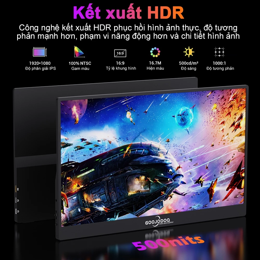 Màn hình Di Động gaming GOOJODOQ Cho Laptop Đế Kéo Dài Ps4 Điện Thoại PC Android Switch Macbook HDMI Bảo hành chính hãng
