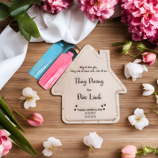 Tranh Rót Cát Rót gạo Wedding Hình Ngôi Nhà – Decor Bàn Gallery – Mẫu Độc Đáo