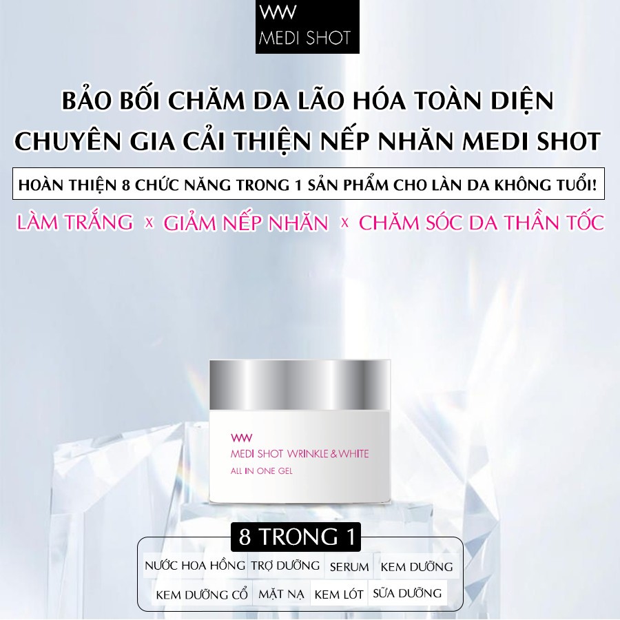 Ảnh Kem Dưỡng Trắng, Giảm Nhăn Da Mặt & Cổ  All In One MEISHOKU Medi Shot 75G 3