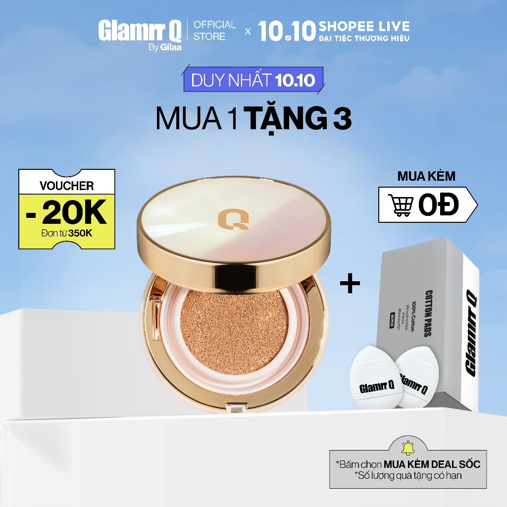 Phấn nước GLAMRR Q LONG WEAR DD CUSHION - SPF50+/PA+++