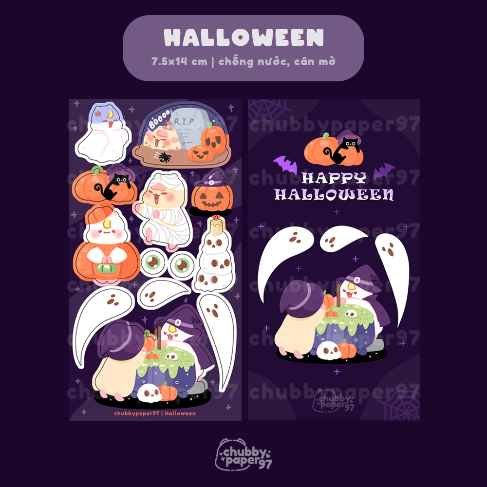 [LIMITED] Sticker / hình dán HALLOWEEN | độc quyền Chubbypaper97 ...