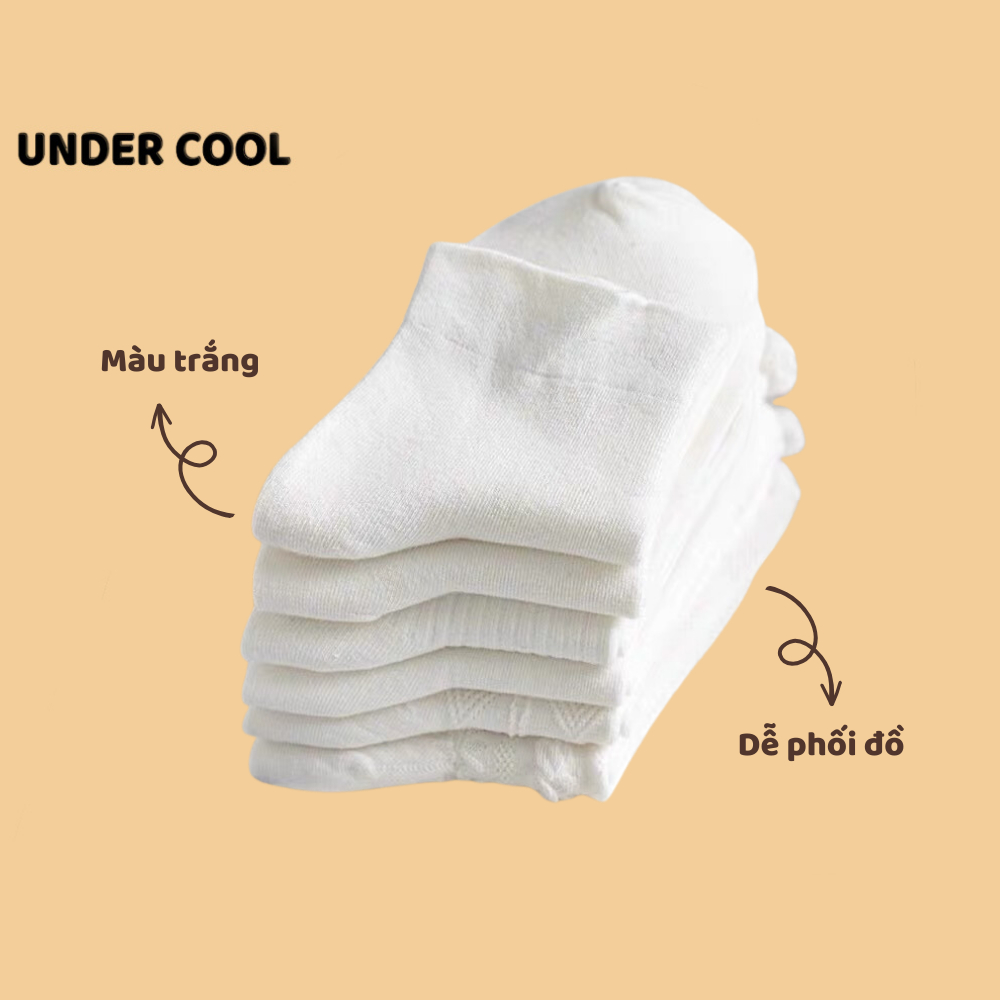 Set 5 Đôi Tất Nữ UNDERCOOL Dệt Kim Hoạ Tiết Gân Vintage Cổ Bèo TC16