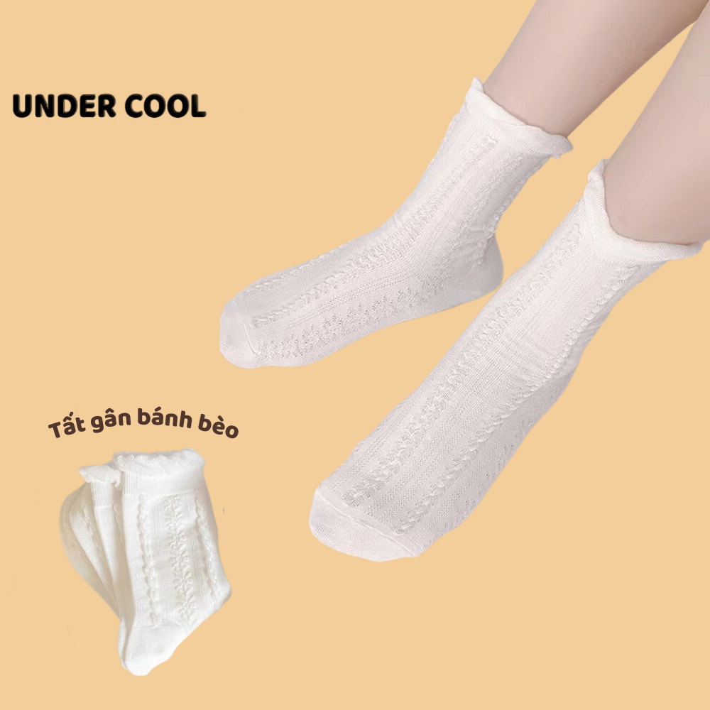 Set 5 Đôi Tất Nữ UNDERCOOL Dệt Kim Hoạ Tiết Gân Vintage Cổ Bèo TC16