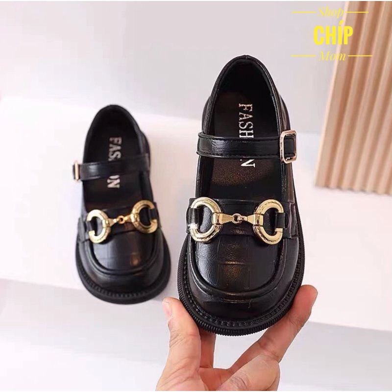 giày búp bê bé gái giày bệt cho bé đi học đi chơi kiểu dáng hàn quốc xích xinh xắn da êm chân chống trượt QCCC BB a11