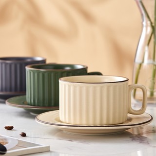 Ly gốm 250ml phong cách cổ điển,tách sứ phù hợp uống latte, trà, capuchino và các loại đồ uống nóng