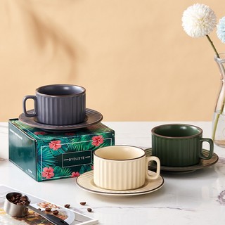 Ly gốm 250ml phong cách cổ điển,tách sứ phù hợp uống latte, trà, capuchino và các loại đồ uống nóng