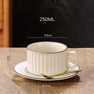 Ly gốm 250ml phong cách cổ điển,tách sứ phù hợp uống latte, trà, capuchino và các loại đồ uống nóng
