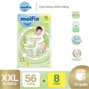 Tã quần/dán thiên nhiên Molfix Ultra M84/L76/XL70/XXL64 ( mẫu mới )