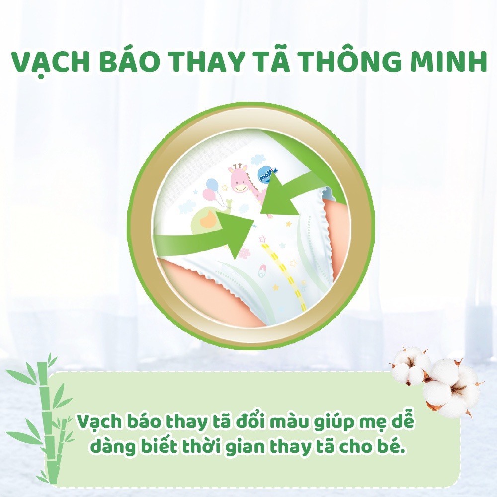 Tã quần/dán thiên nhiên Molfix Ultra M84/L76/XL70/XXL64 ( mẫu mới )