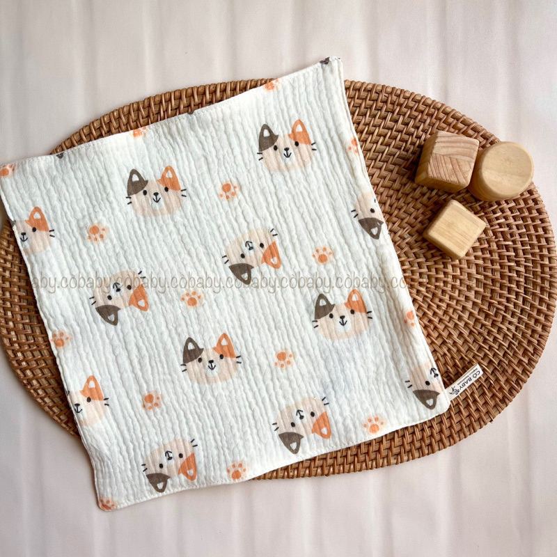 [Cò Baby] KHĂN SỮA, KHĂN XÔ MUSLIN 100% ORGANIC CAO CẤP 4 LỚP 30x30CM