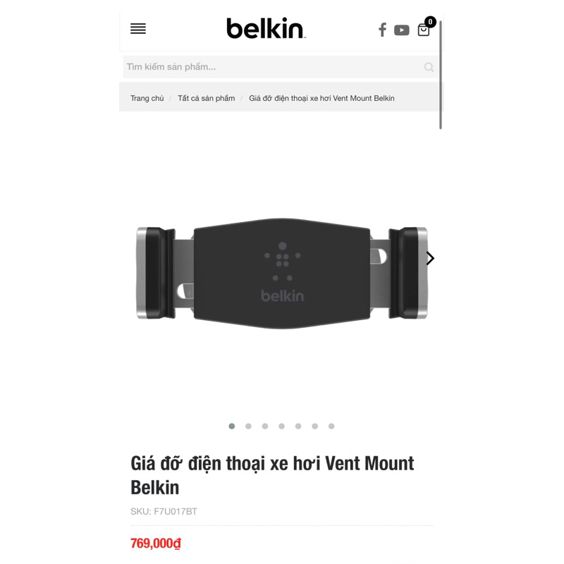 Giá đỡ điện thoại xe hơi Vent Mount Belkin ( không hộp )