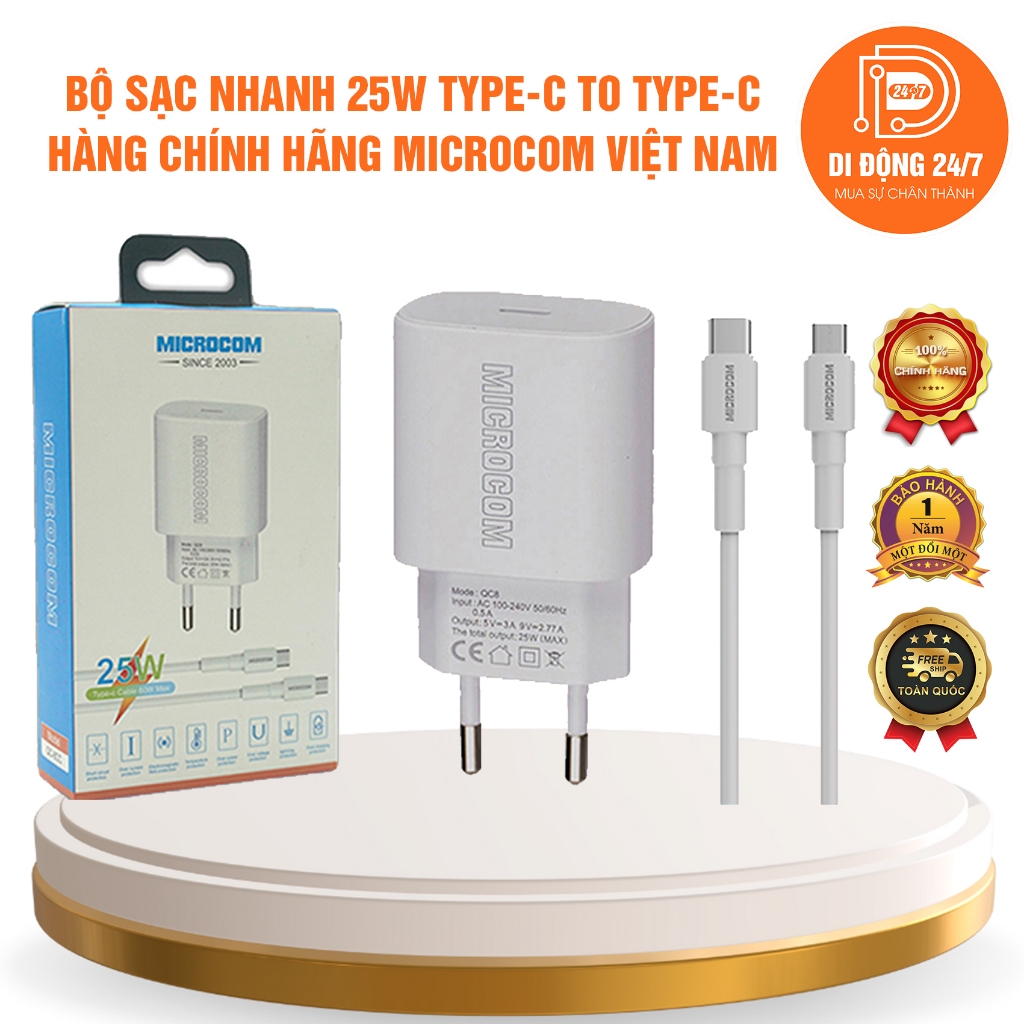 Bộ Sạc Nhanh 25w Microcom - Android | Shopee Việt Nam