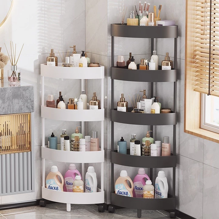 kệ góc tường tam giác 3-4 tầng có bánh xe di chuyển