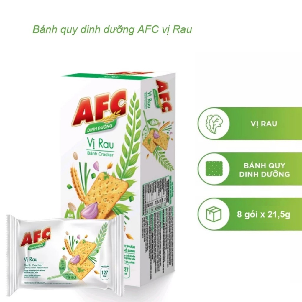 Bánh quy dinh dưỡng AFC vị rau củ - 8 gói x 21,5g | Shopee Việt Nam
