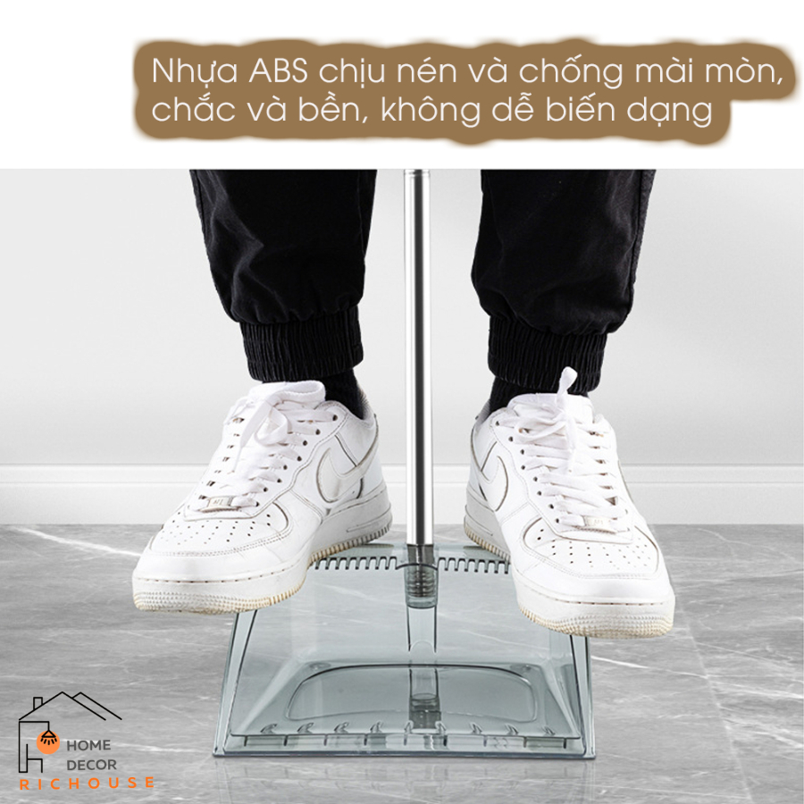 Bộ chổi quét nhà kèm hót rác 2 trong 1 chất liệu ABS bền đẹp chống mài mòn có răng gỡ rối