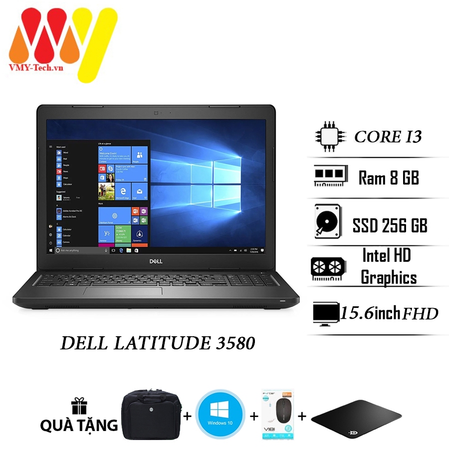 Laptop Dell 3580 giá rẻ, màn hình 15.6 HD, Ram 8gb, ổ cứng SSD