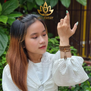 Vòng Tay Trầm Hương Tròn Đơn/108 Hạt Trầm Tốc Việt Mix Charm Bát Quái Theo Mệnh - Mộc Trầm Hương MTH