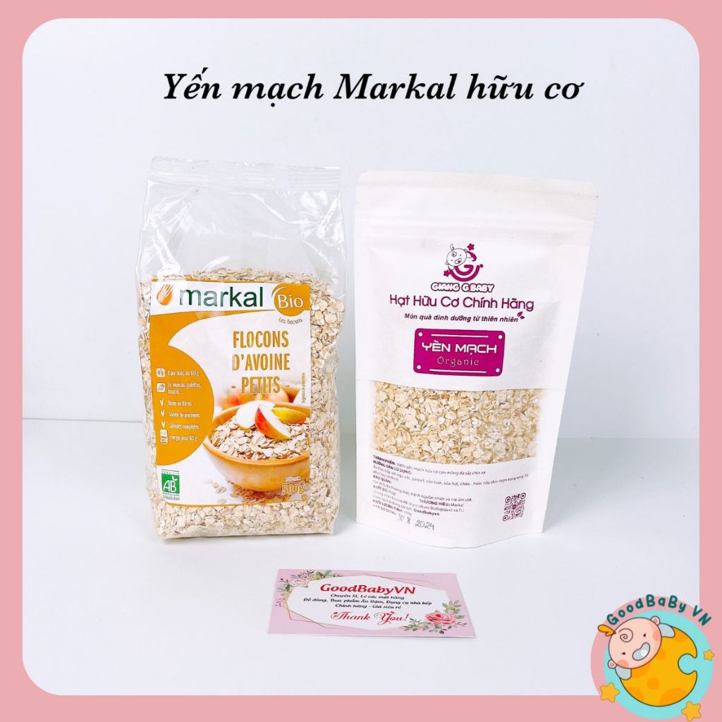 Hình ảnh thực tế Yến mạch cán mỏng hữu cơ Markal nấu cháo,làm đậu bũ non,làm bánh cho bé Goodbabyvn chính hãng trên Shopee