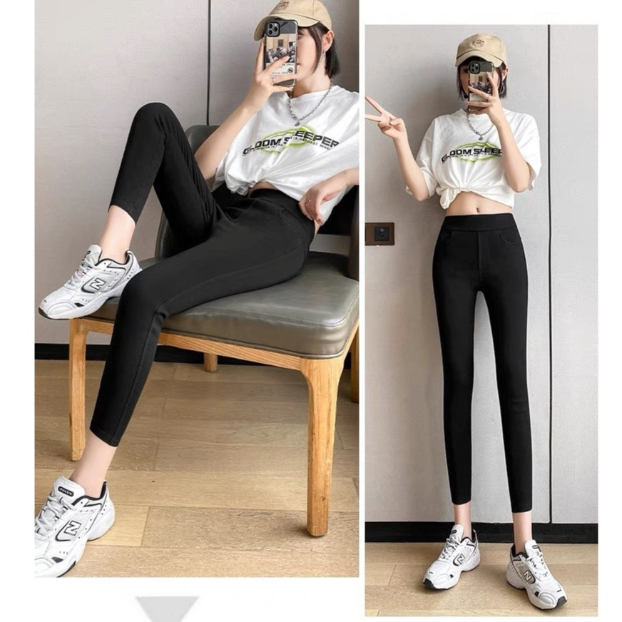 Ảnh Quần legging nữ cạp cao có túi chất liệu umi co giãn 4 chiều - Loza LQ103200 2