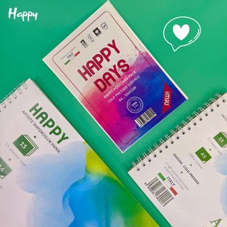 [Hỏa tốc HCM] Sổ, Giấy Vẽ Happy Vẽ Màu Nước, Màu Gouache, Acrylic - Định Lượng 300GSM