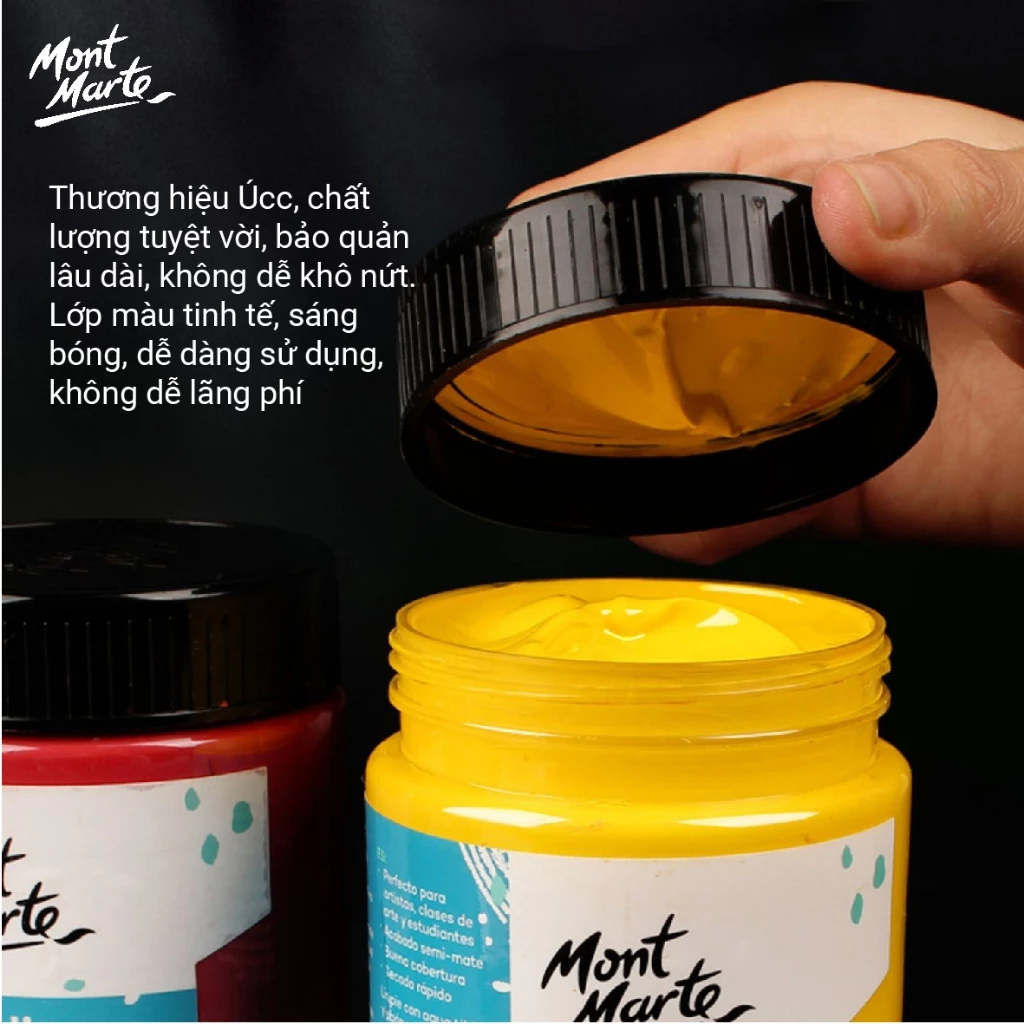 [Hỏa tốc HCM] Màu Acrylic Mont Marte Signature 300ml vẽ giày, áo,vẽ vải, tường, gốm sứ mọi chất liệu