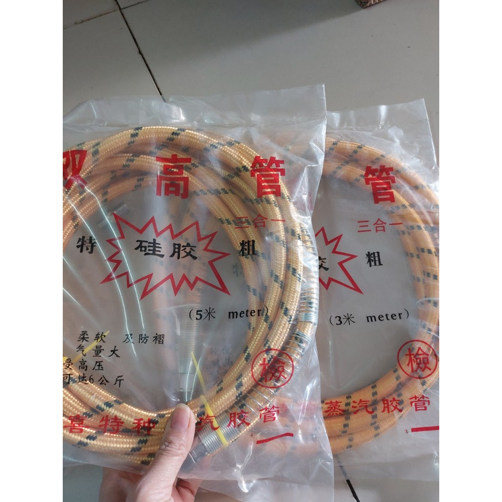 Dây Hơi 3m, 5m - Bàn Ủi Hơi Nước Công Nghiệp - Dây To Mềm, Dùng Cho Nồi Hơi Bàn Là 6PC Chính Hãng