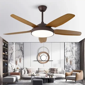 Quạt trần đèn,Quạt trần 5 cánh bầu quạt lớn sải cánh 1m32 lắp phòng khách-ngủ-bếp,Động cơ DC lõi đồng có đào chiều