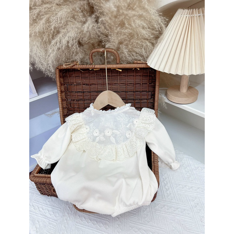 Bodysuit thu đông cho bé sơ sinh diện Tết kiểu dáng tiểu thư điệu đà Tiệm Nhà Bơ