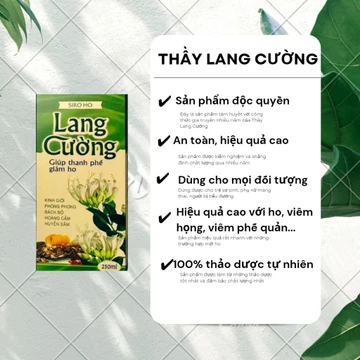 Siro ho thảo dược giảm ho đau họng giúp hỗ trợ thanh phế 250ml THẦY THUỐC GIA ĐÌNH LANG CƯỜNG