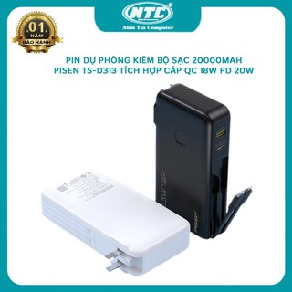 [CHỨNG NHẬN CCC] tích điện kiêm bộ sạc PISEN Quick TS-D313 20000MAH 2 cáp sạc nhanh PD 22.5W QC 18W