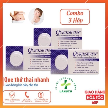 Combo Que thử thai Quickseven Che tên khi giao - test thử thai nhanh tại nhà,2 vạch sớm, nhanh