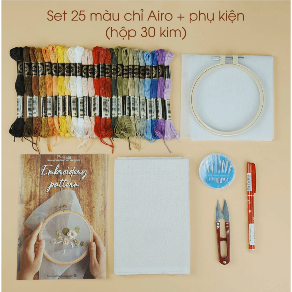 Set thêu - dụng cụ thêu cơ bản dành cho người mới bắt đầu Tiệm tạp hóa ...