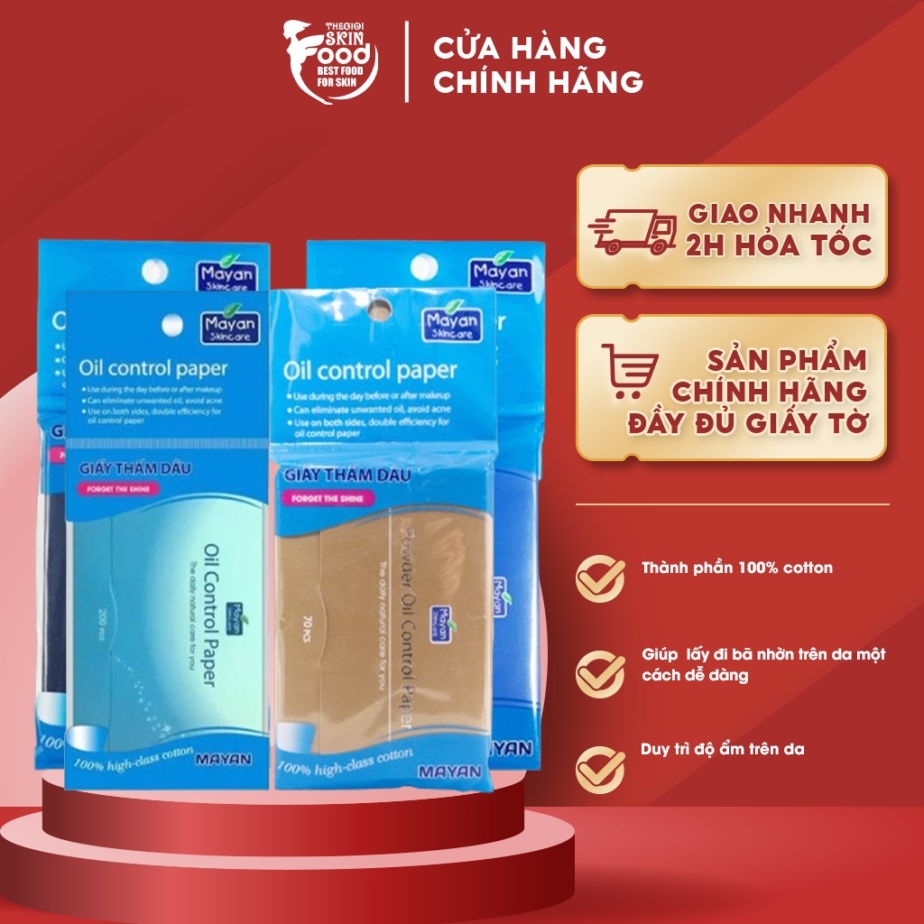 Giấy Thấm Dầu Mayan Oil Control Paper 100 PCS | Shopee Việt Nam