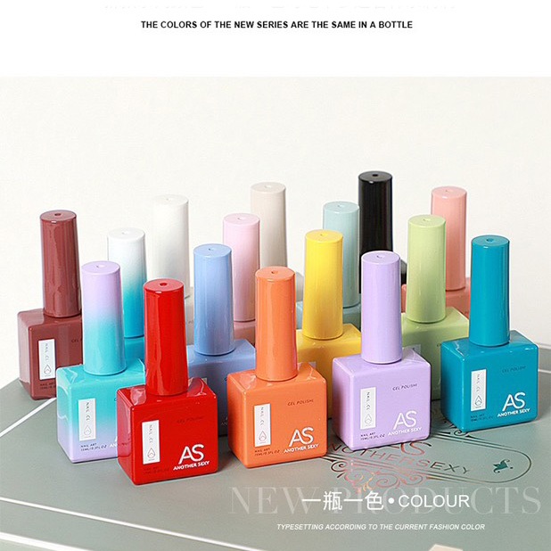 Sơn gel AS mẫu chai vuông chính hãng 15ml siêu hot 60 màu (đủ mã - vỏ chai theo đúng màu dễ chọn)