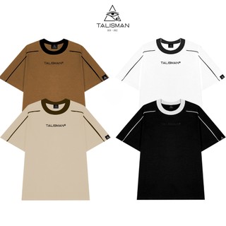 Áo Thun 1 Viền TalismanVN, Áo Viền In Cao Su Nổi, Áo Phông Nam Nữ Chất Liệu Cotton, Form Over Size 4 Màu