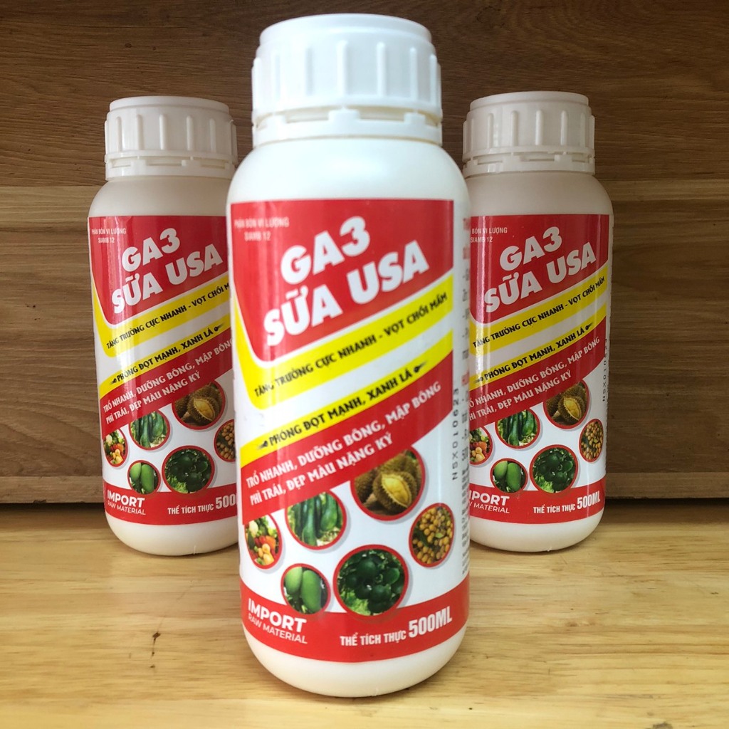 COMBO 3 CHAI PHÂN BÓN GA3 SỮA Kích thích sinh trưởng cây trồng GA3 sữa ...