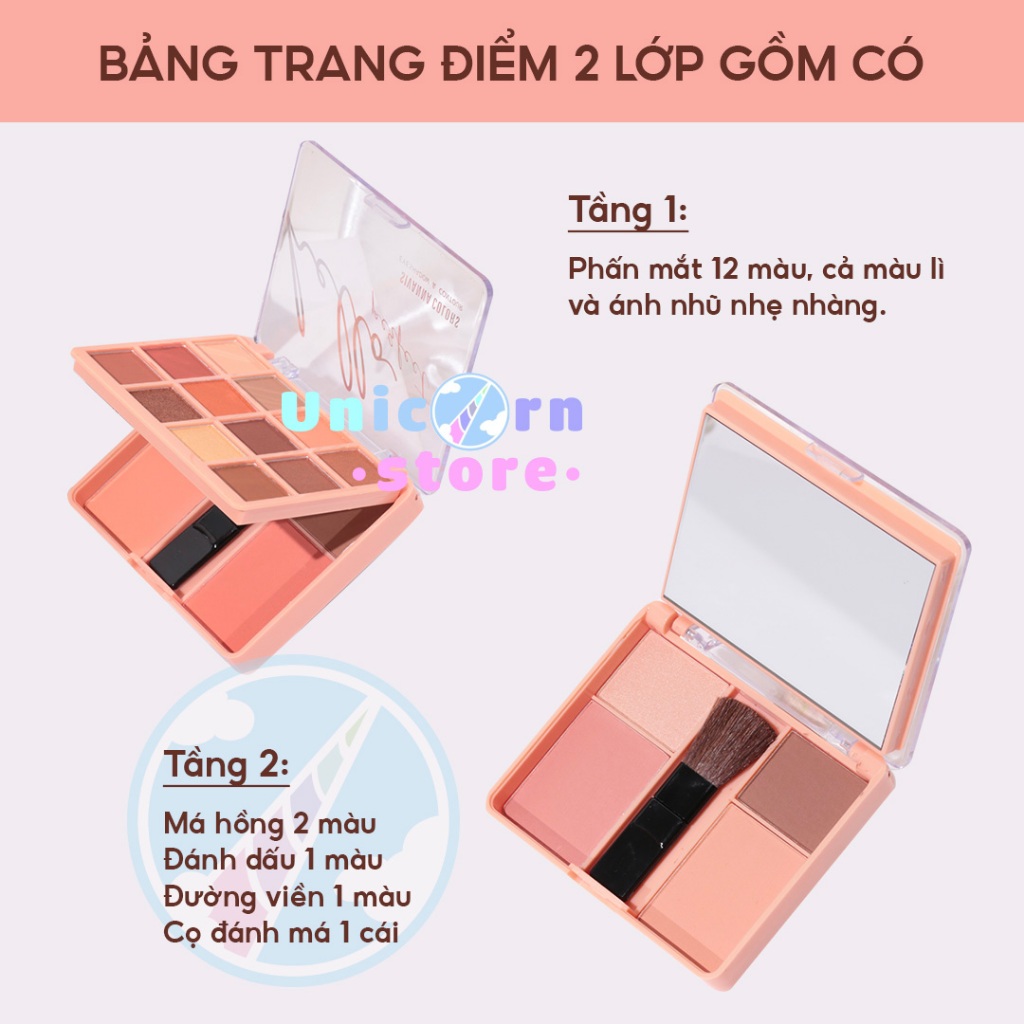 Bảng Màu Mắt & Má Hồng 12 Ô Sivanna Colors Hello Perfect Eyeshadow & Contour HF178