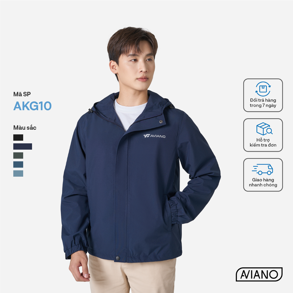 Ảnh Áo Khoác Nam AVIANO Cao Cấp Chống Nước,Chống Gió, Kháng Bụi Tốt, Chống Nắng.Áo Khoác Gió Nam Có Mũ 2 Lớp 4