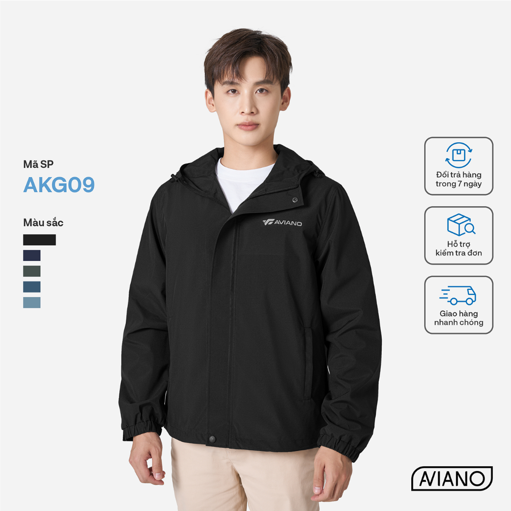 Ảnh Áo Khoác Nam AVIANO Cao Cấp Chống Nước,Chống Gió, Kháng Bụi Tốt, Chống Nắng.Áo Khoác Gió Nam Có Mũ 2 Lớp 1