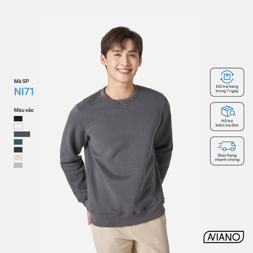 Ảnh Áo Nỉ Nam Thời Trang Trẻ Trung Chất Vải Co Dãn AVIANO 1