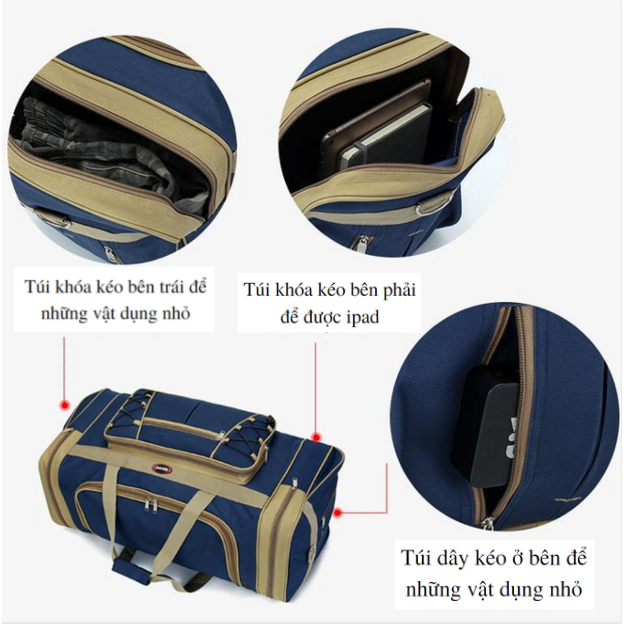TÚI DU LỊCH TIỆN LỢI CỠ LỚN DÙNG ĐỂ QUẦN ÁO ĐỒ DÙNG CÁ NHÂN KHI ĐI DU LỊCH DÙNG ĐƯỢC CHO CẢ GIA ĐÌNH HEIOU