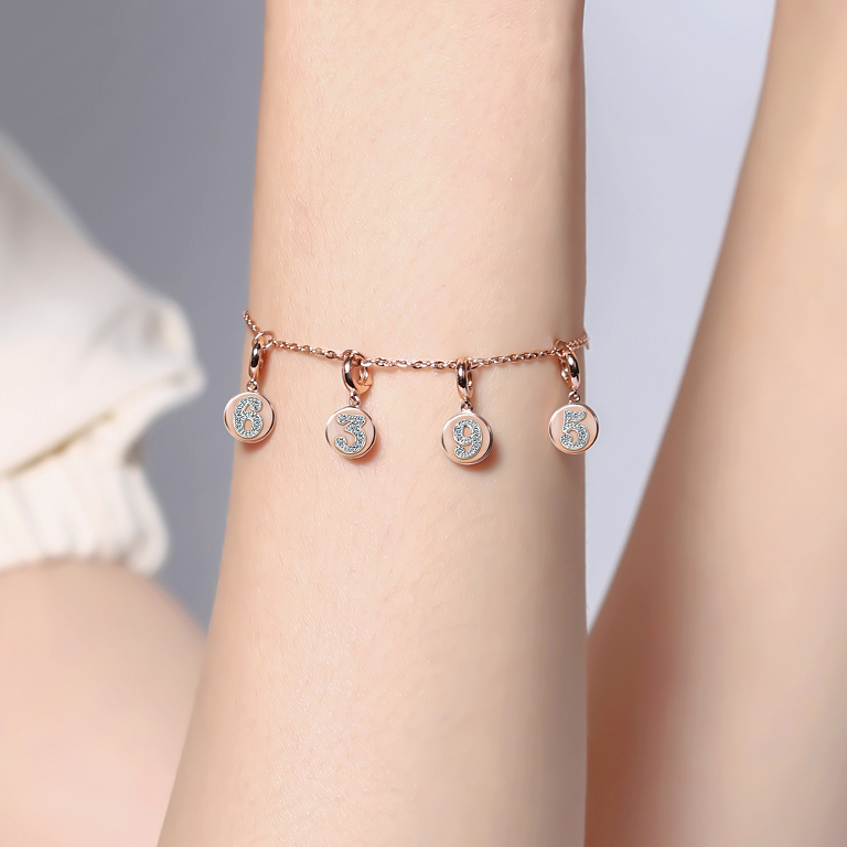 Ảnh PRIMA Lắc Tay  9K - BST Lucky Number - Thần số Học - Kết hợp với charm - 991L0349 2