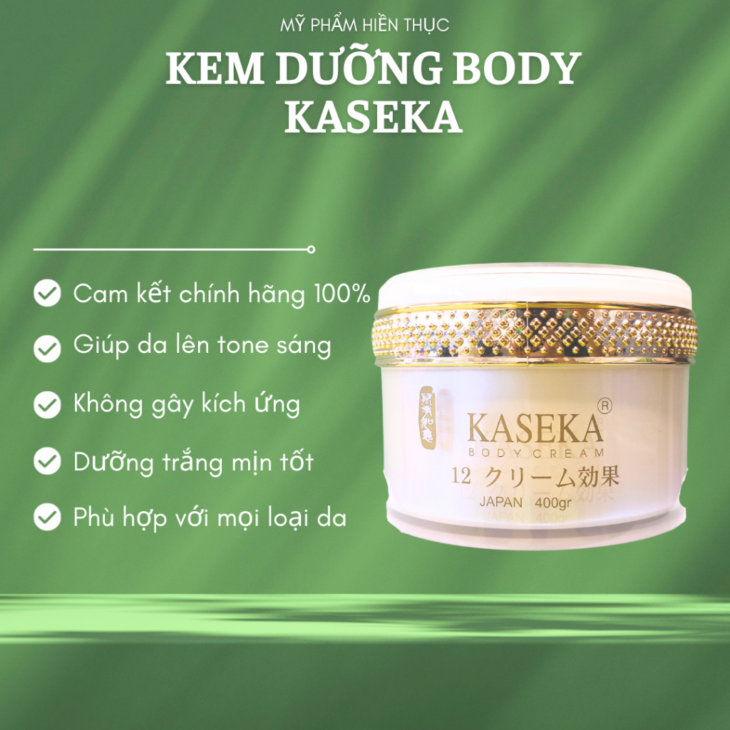 Kem body KASEKA dưỡng trắng toàn thân 400g Hàng chính hãng