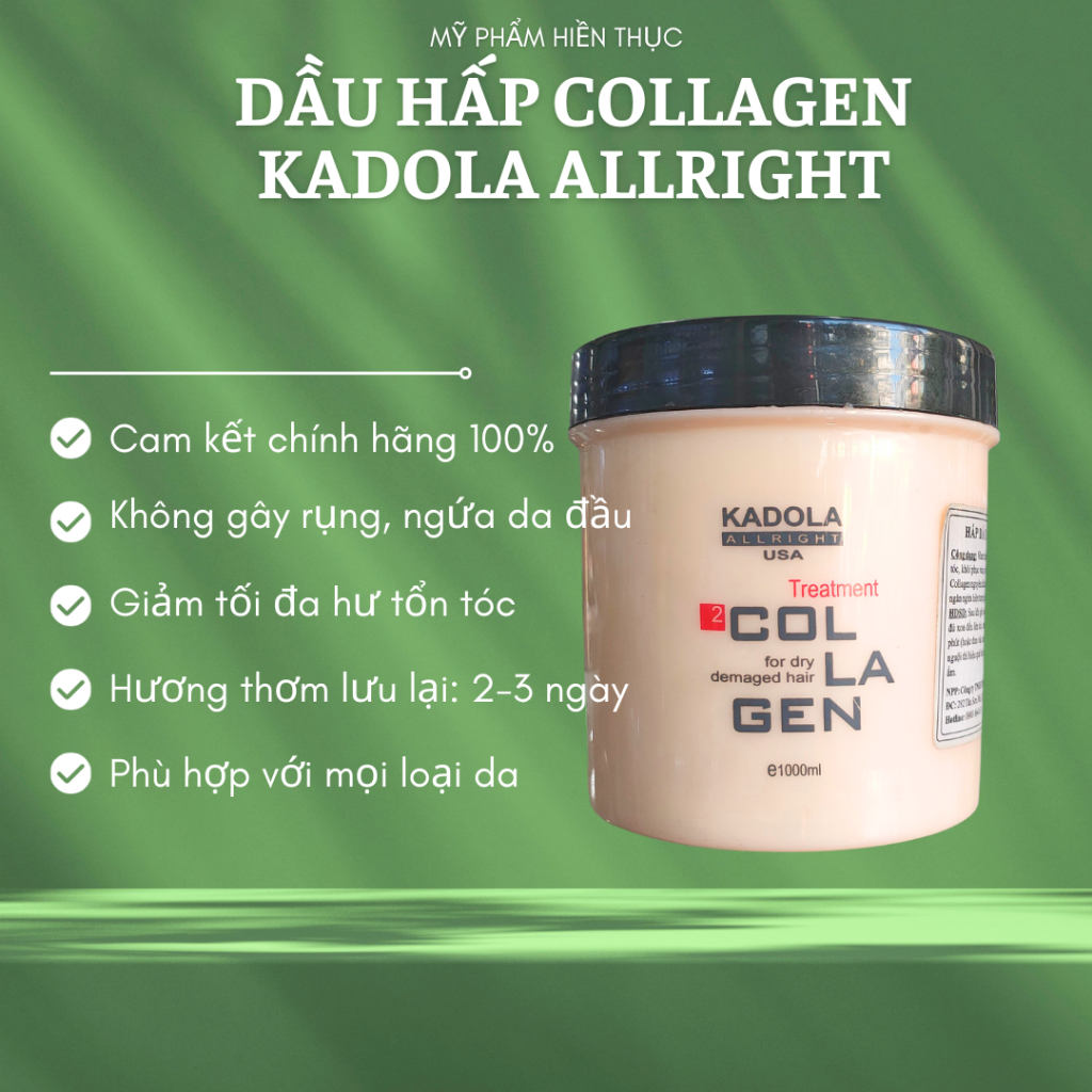 Kem ủ Tóc Hấp dầu Collagen KADOLA ALLRIGHT phục hồi chuyên sâu