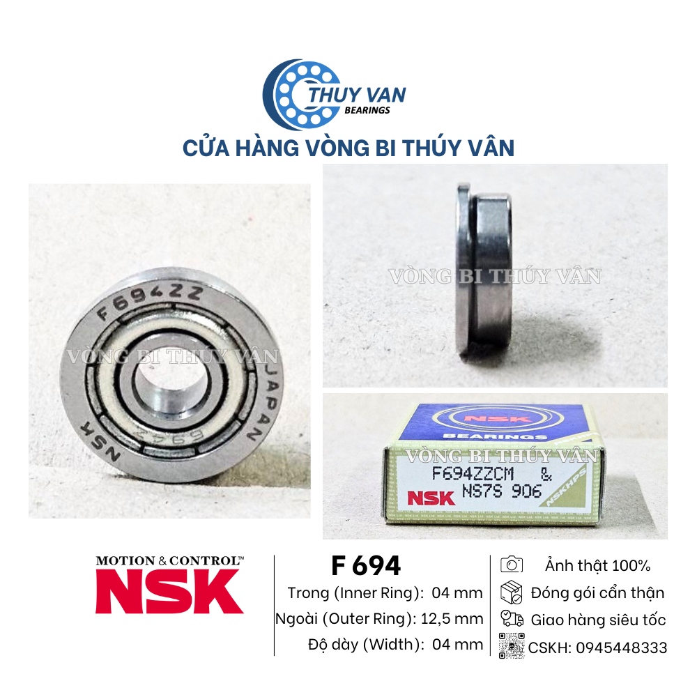 Vòng bi bạc đạn có vành gờ viền chặn mặt bích đơn F 694 695 696 697 698 ...