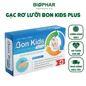 Gạc rơ lưỡi cho bé Biophar Bon Kids tưa lưỡi trẻ em sơ sinh làm sạch nướu, lợi, răng vệ sinh an toàn