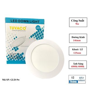 Đèn LED Âm Trần Siêu Mỏng Tuvaco 6W 9W 12W 18W | Đèn Âm Trần Ánh Sáng Trắng & Vàng, Tiết Kiệm Điện, BH 1 Năm